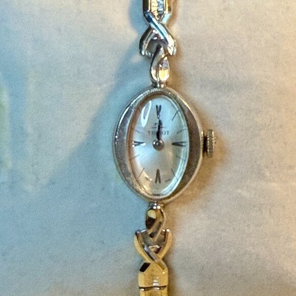 VTG ~ Tissot Ladies 10kt RGP Stretch Band Wrist Watch ~ 17 Jewels ~ Swiss - Picture 2 of 9